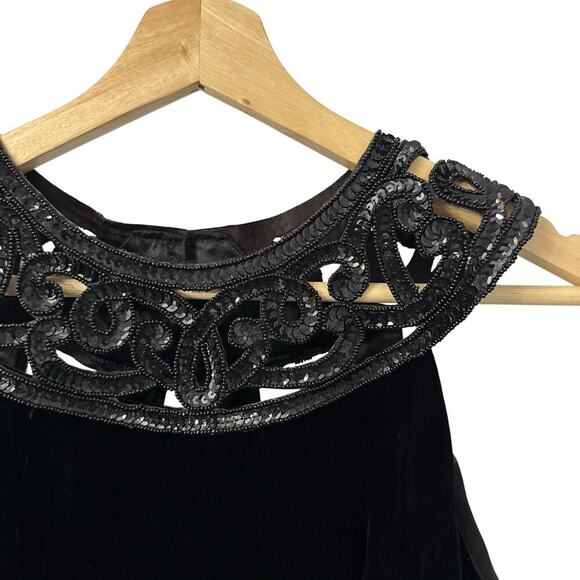 Gunne Sax Jessica McClintock Black Velvet Dress - Picture 6 of 11